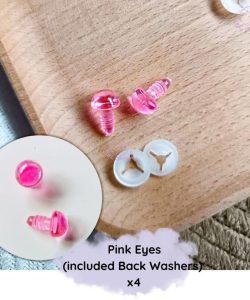 Amigurumi Accessories DIY Doll/Animals Puppet Colour Plastic Screw Round Safety Eyes - Pink Eyes x4