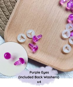 Amigurumi Accessories DIY Doll/Animals Puppet Colour Plastic Screw Round Safety Eyes - Purple Eyes x4