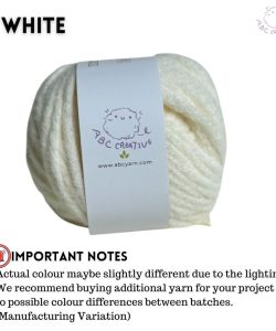 (5mm 100g) Muse Yarn Candy Yarn Crochet Knitting Yarn for Bag Scarf - White