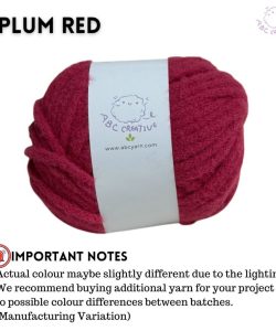 (5mm 100g) Muse Yarn Candy Yarn Crochet Knitting Yarn for Bag Scarf - Plum Red