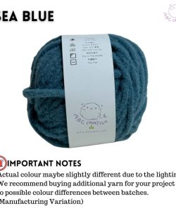 (5mm 100g) Muse Yarn Candy Yarn Crochet Knitting Yarn for Bag Scarf - Sea Blue