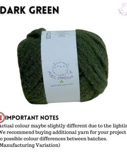 (5mm 100g) Muse Yarn Candy Yarn Crochet Knitting Yarn for Bag Scarf - Dark Green