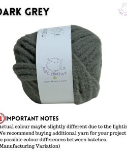 (5mm 100g) Muse Yarn Candy Yarn Crochet Knitting Yarn for Bag Scarf - Dark Grey