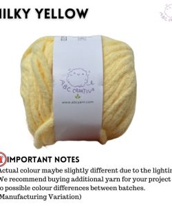 (5mm 100g) Muse Yarn Candy Yarn Crochet Knitting Yarn for Bag Scarf - Milky Yellow