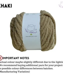 (5mm 100g) Muse Yarn Candy Yarn Crochet Knitting Yarn for Bag Scarf - Khaki