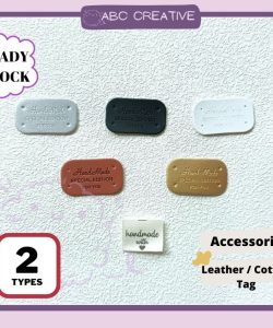 (2 Types) Label PU leather tag Cotton Label Tag for DIY Bag Beg Craft use