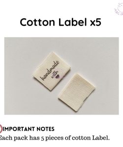 (2 Types) Label PU leather tag Cotton Label Tag for DIY Bag Beg Craft use - Cotton Label x5