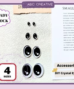 (4 SIZES) DIY ACCESSORIES COLORED/ CRYSTAL OVAL FLAT EYES FOR LABUBU DOLLS/ TEDDY EYES