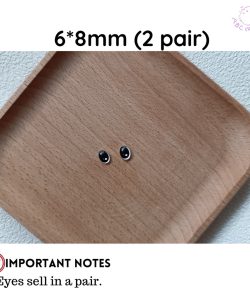 (4 SIZES) DIY ACCESSORIES COLORED/ CRYSTAL OVAL FLAT EYES FOR LABUBU DOLLS/ TEDDY EYES - 6*8mm (2 Pairs)
