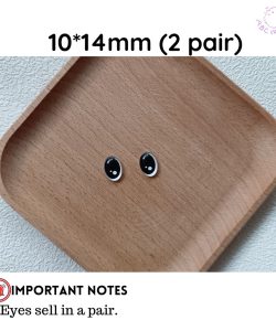 (4 SIZES) DIY ACCESSORIES COLORED/ CRYSTAL OVAL FLAT EYES FOR LABUBU DOLLS/ TEDDY EYES - 10*14mm (2 Pairs)