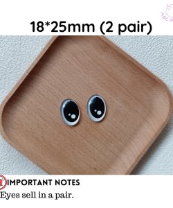 (4 SIZES) DIY ACCESSORIES COLORED/ CRYSTAL OVAL FLAT EYES FOR LABUBU DOLLS/ TEDDY EYES - 18*25mm (2 Pairs)