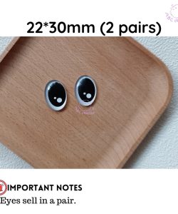 (4 SIZES) DIY ACCESSORIES COLORED/ CRYSTAL OVAL FLAT EYES FOR LABUBU DOLLS/ TEDDY EYES - 22*30mm (2 Pairs)