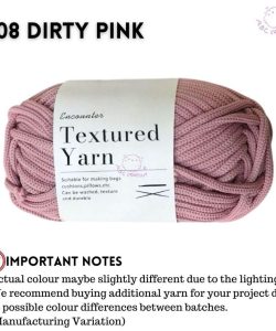 (100g 4mm ) Premium Spring Yarn PP Yarn Pearl Yarn Benang Kait Elastic Yarn for Bag - 08 DIRTY PINK