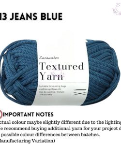 (100g 4mm ) Premium Spring Yarn PP Yarn Pearl Yarn Benang Kait Elastic Yarn for Bag - 13 JEANS BLUE