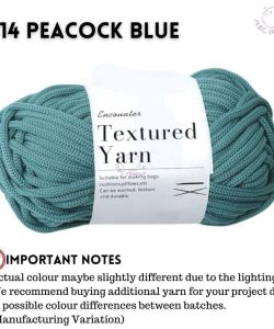 (100g 4mm ) Premium Spring Yarn PP Yarn Pearl Yarn Benang Kait Elastic Yarn for Bag - 14 PEACOCK BLUE