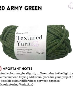 (100g 4mm ) Premium Spring Yarn PP Yarn Pearl Yarn Benang Kait Elastic Yarn for Bag - 20 ARMY GREEN
